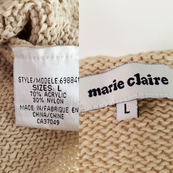 🎊HP🎊 Marie Claire Boho Crochet Hollow Out Breathable Knit Light Weight Sweater - Picture 6 of 12